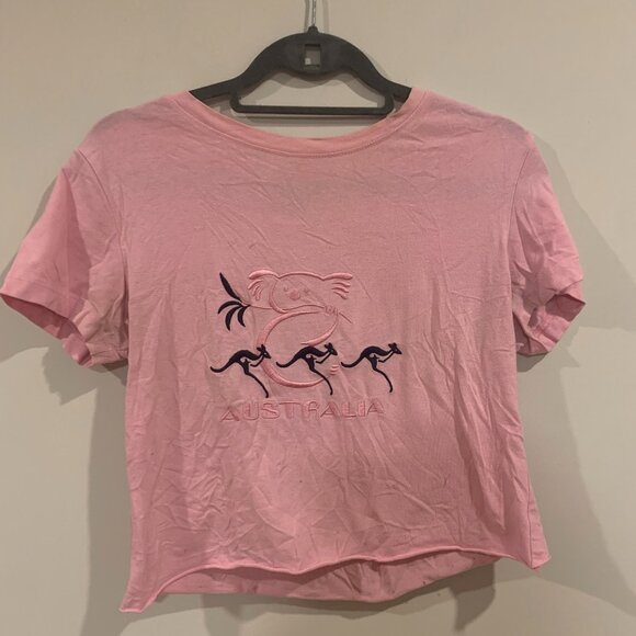 Cropped pink Australia Baby Tee - Picture 1 of 2